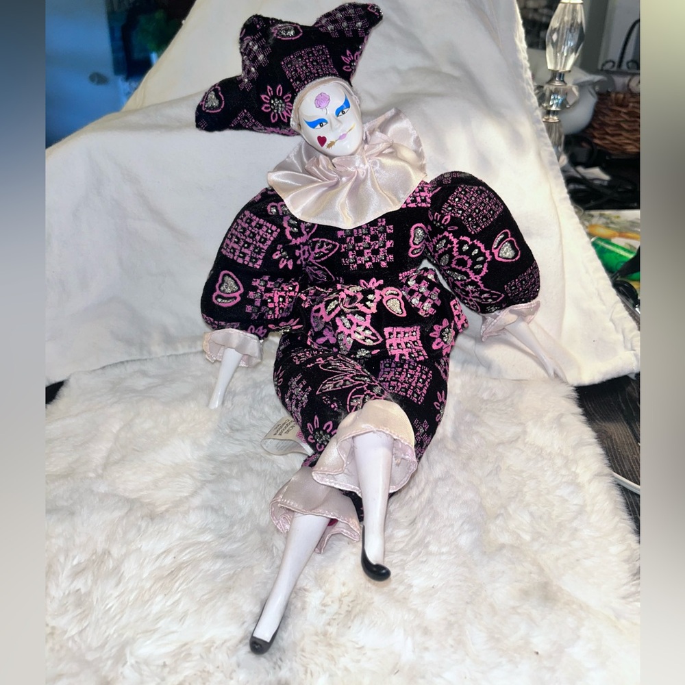 Sugar Loaf Classiques Velvet black pink  Clover Harlequin Jester shiny 17”clown
